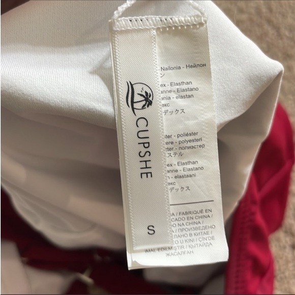 Cupshe Lace Trim Criss Cross Plunge Cutout One Piece Backless Bathing suit - Picture 7 of 7